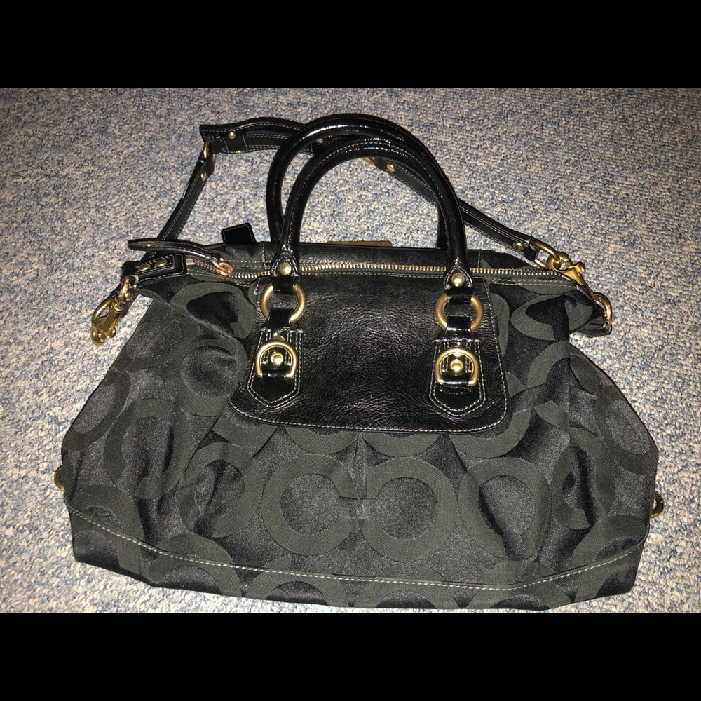 Signature black coach satchel